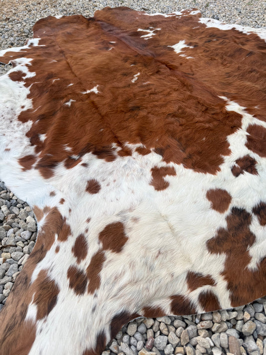 Jumbo Tri Color Brown Genuine Cowhide Rug #23