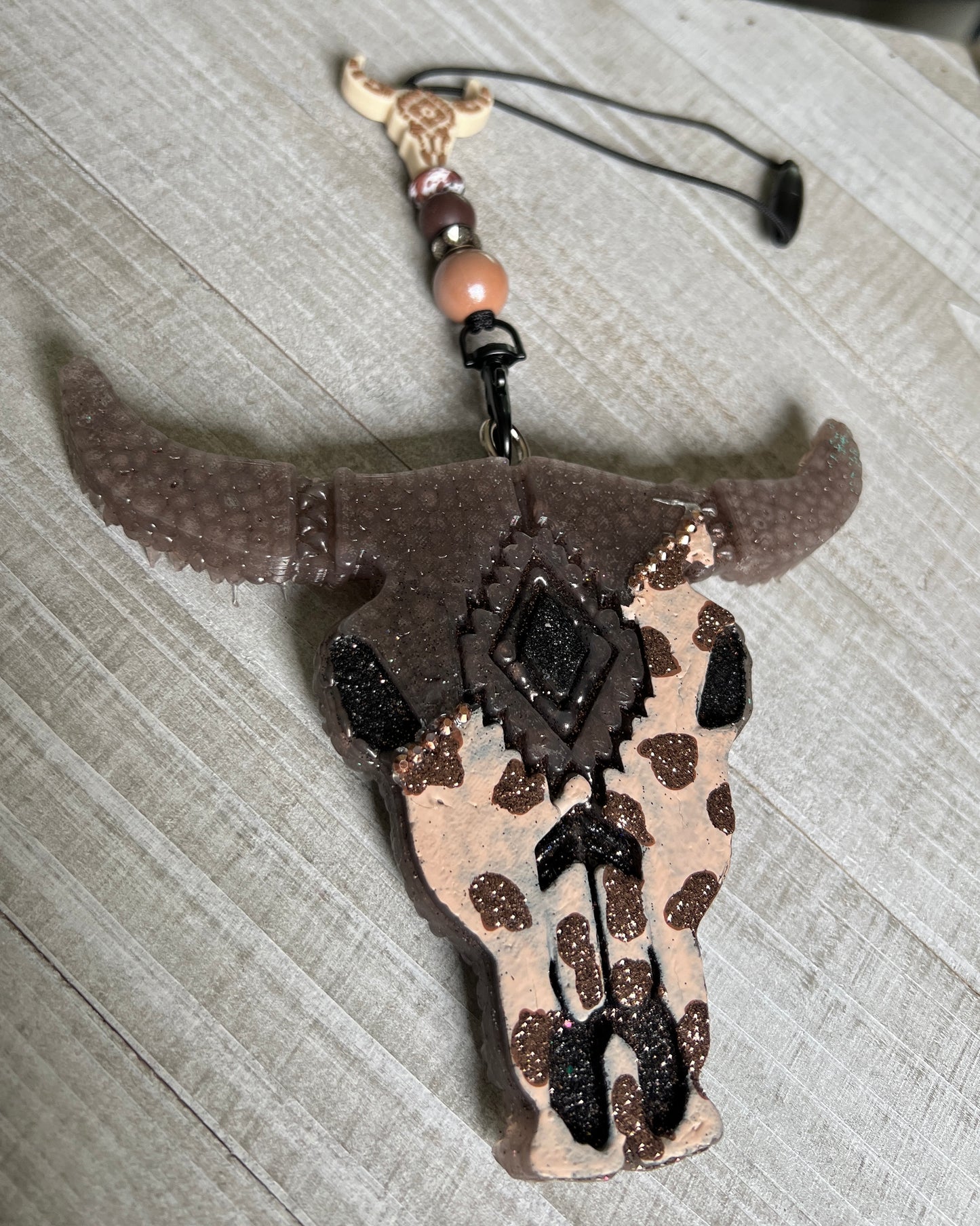 Brown Cow Aztec Cow Skull Freshie Set