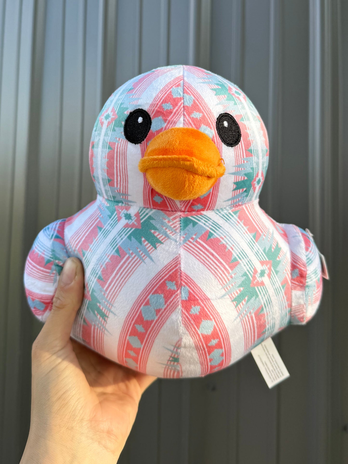 Pink Turquoise Aztec Duck Plushie