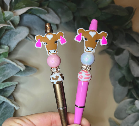 Brown Cow Pink Tag Pen