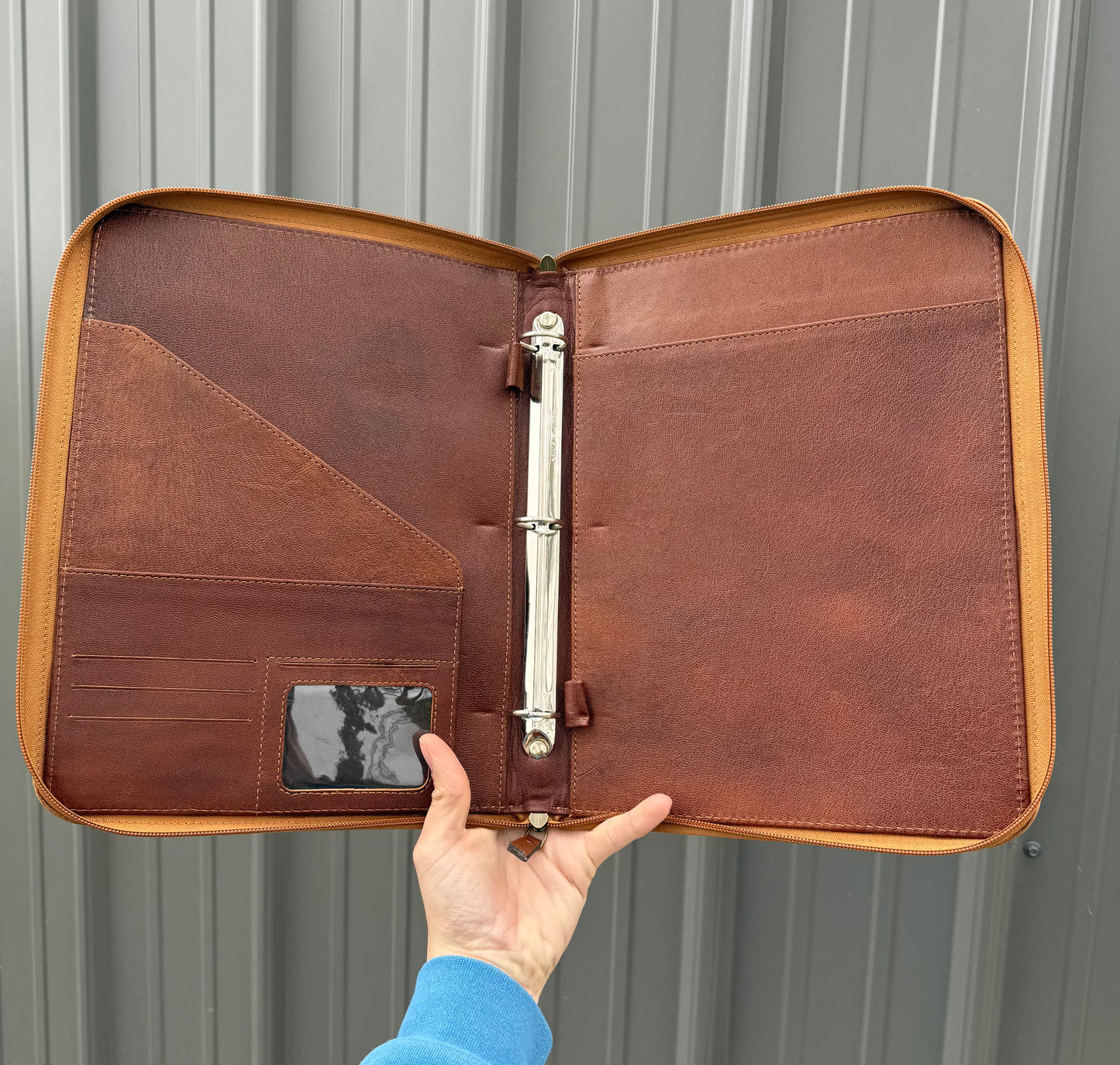 Brown Tooled Leather Binder Planner Tooled Leather Cowhide