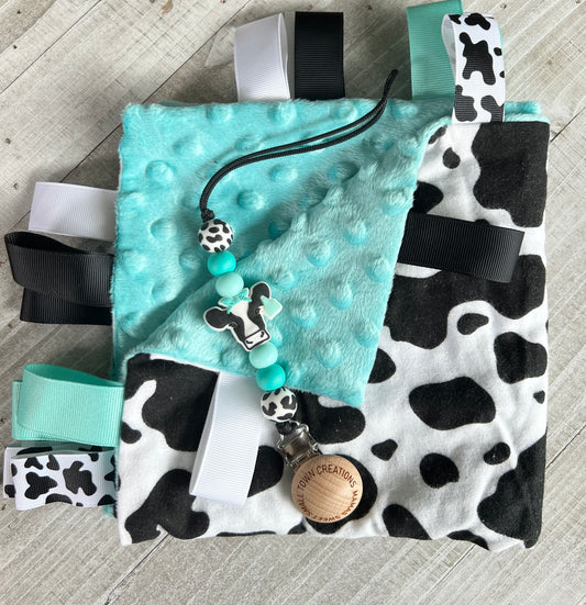 Turquoise Cow Print Baby Bundle