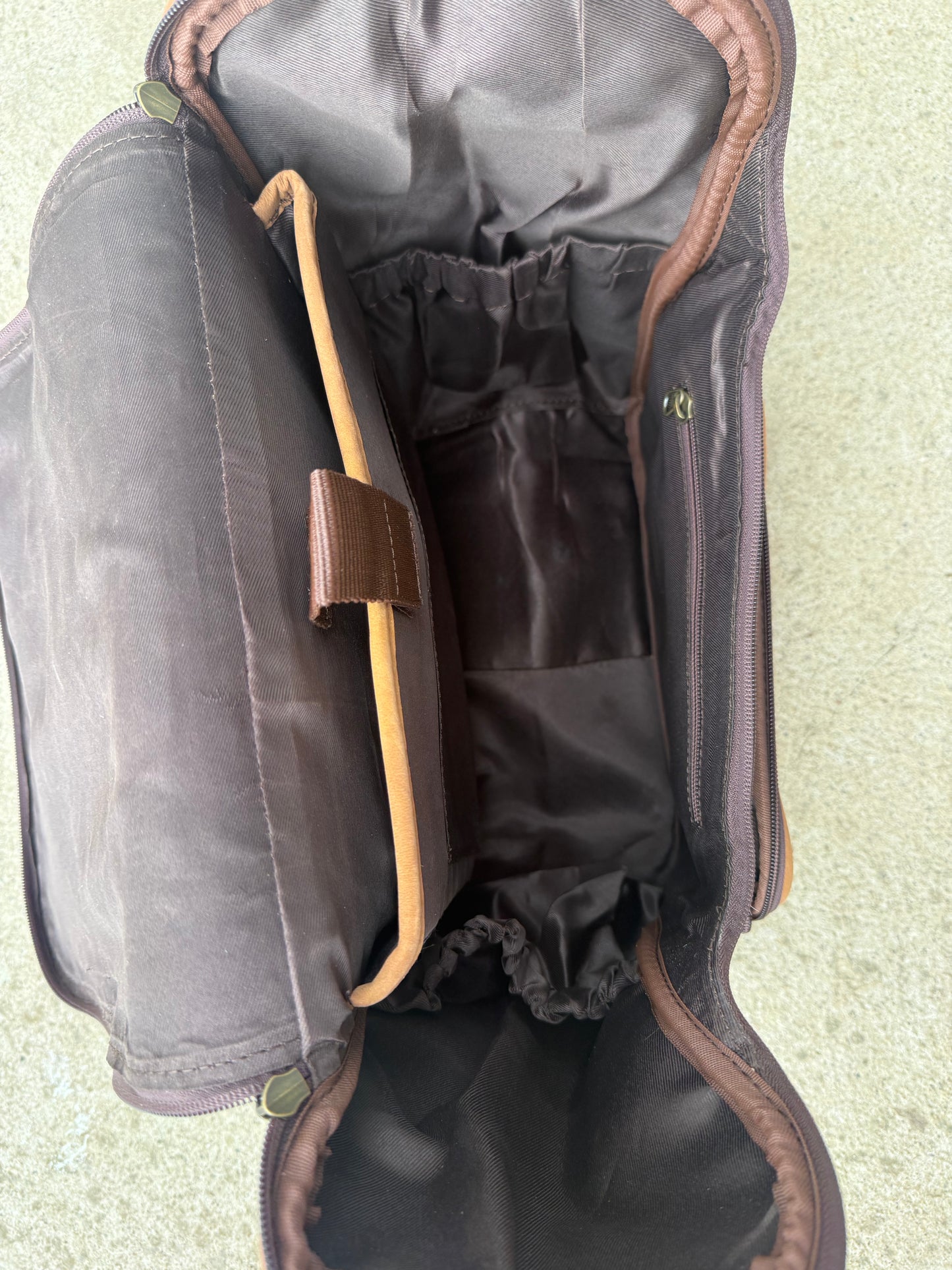 Tooled Leather Brown Speckled Cowhide Diamond Backpack / Diaper Bag