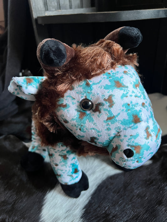 Turquoise Splatter Buffalo Plushie