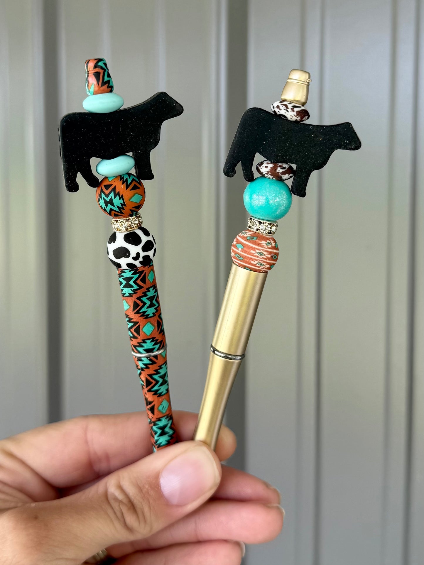 Black Show Cow Aztec Pen
