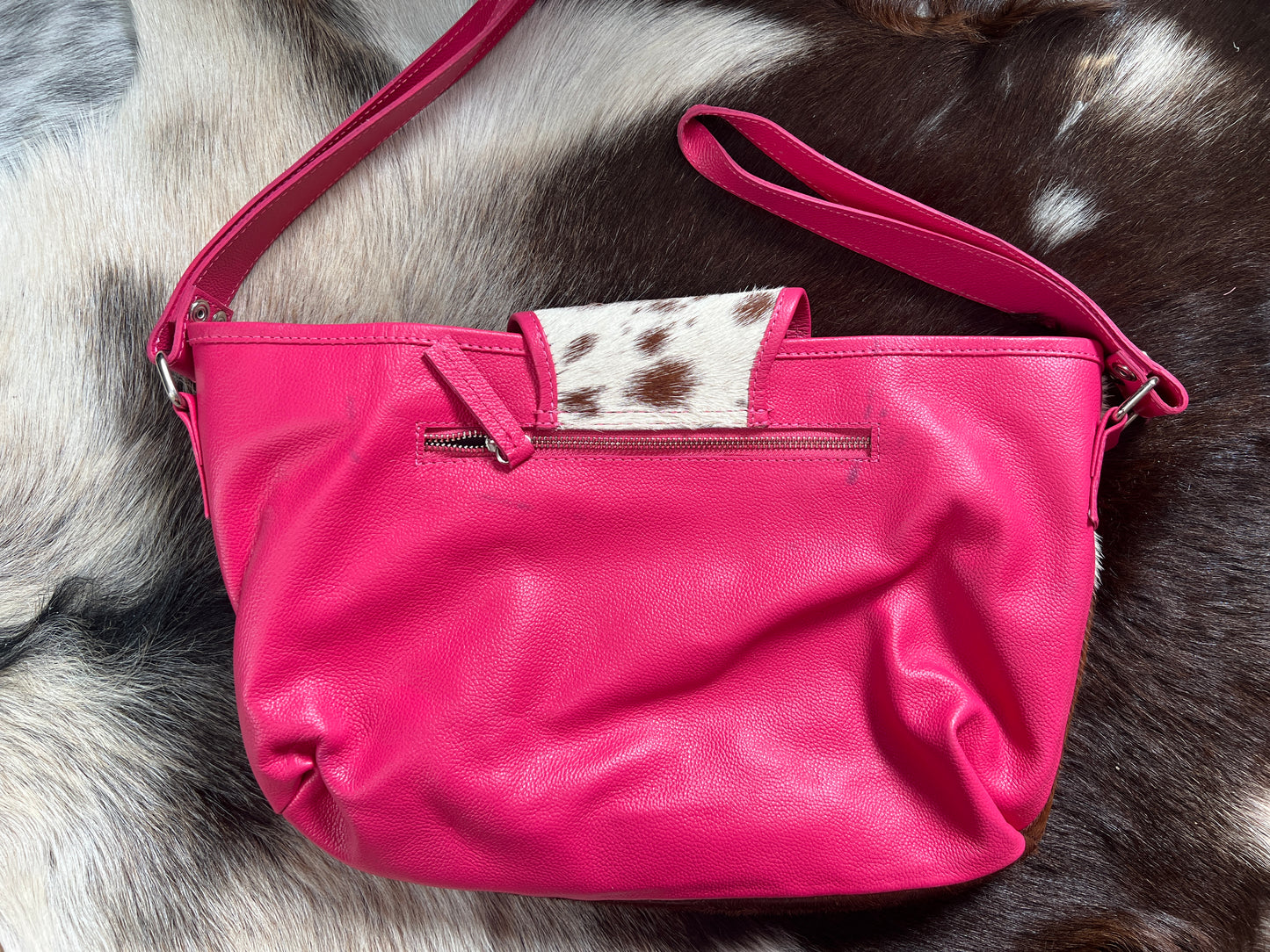 Pink Genuine Cowhide Stroller Caddy