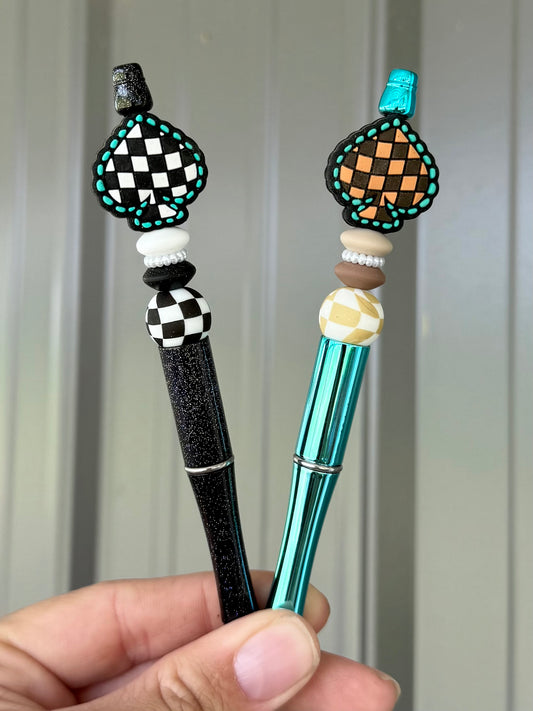 Western Checkered Spade Pen