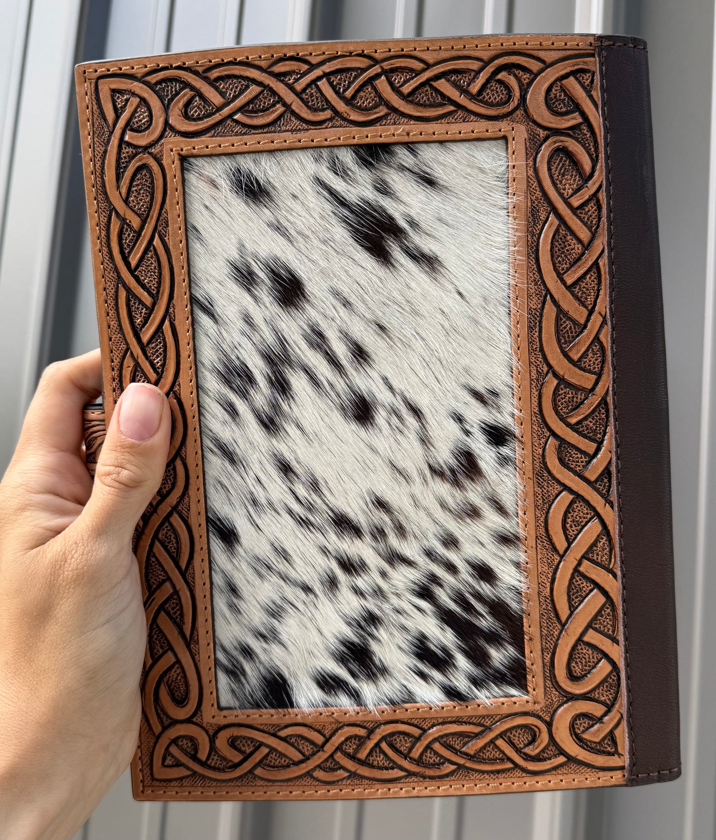 Genuine Cowhide Tooled Leather Bible Cover