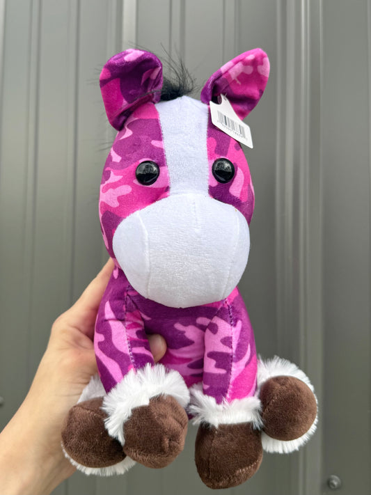 Pink Camo Horse Plushie