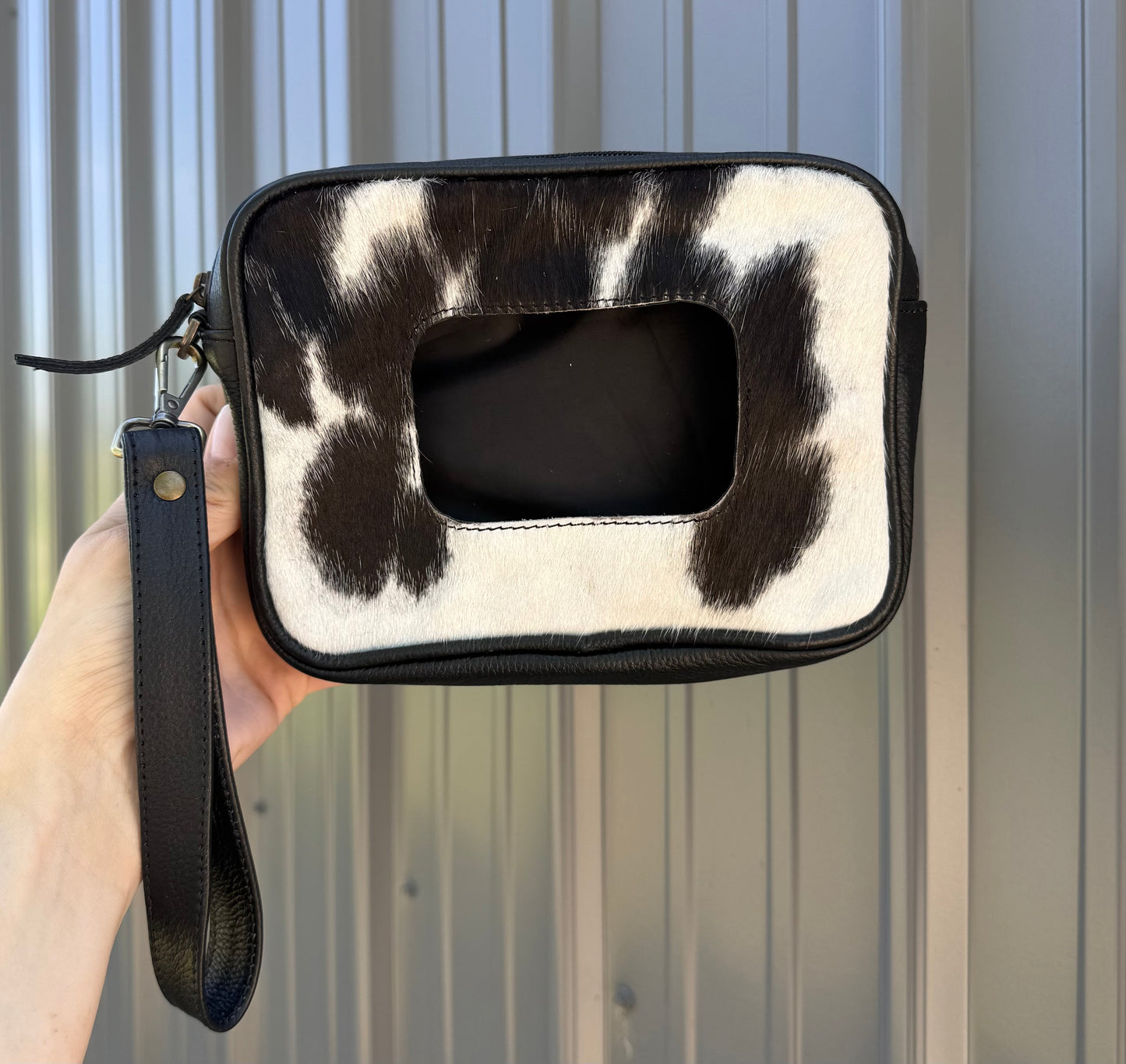 Black Genuine Cowhide Wipes Cover