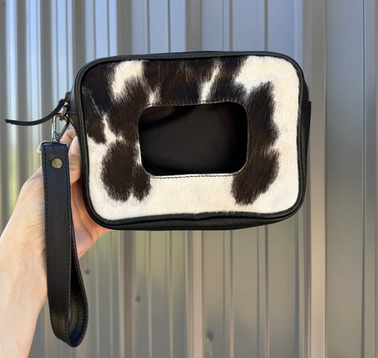 Black Genuine Cowhide Wipes Cover