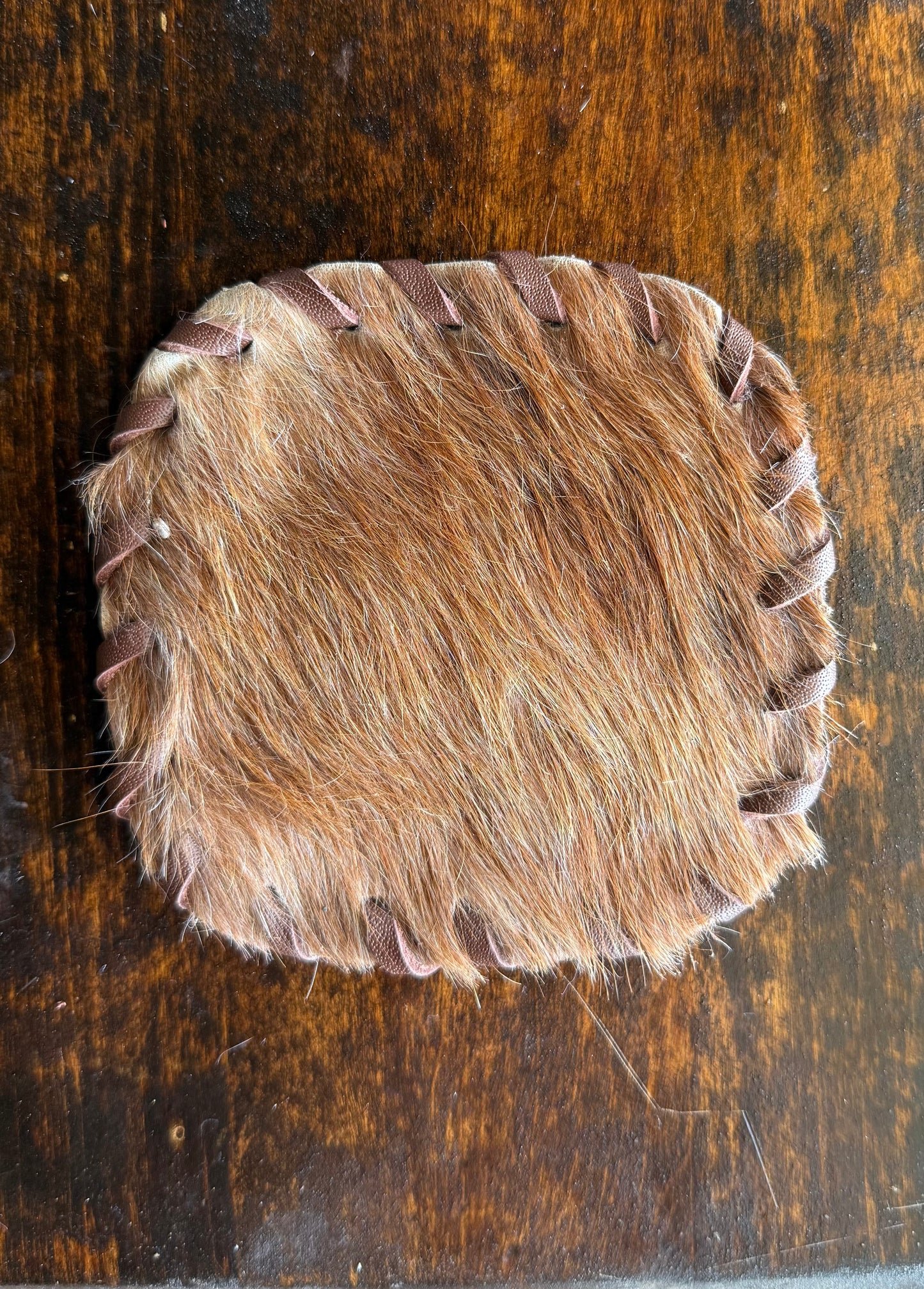 Genuine Cowhide Rounded Square Coaster
