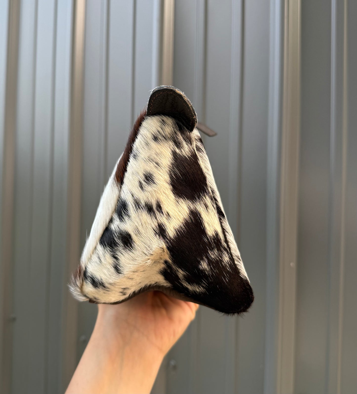Dark Brown Cowhide Makeup Cosmetic Bag