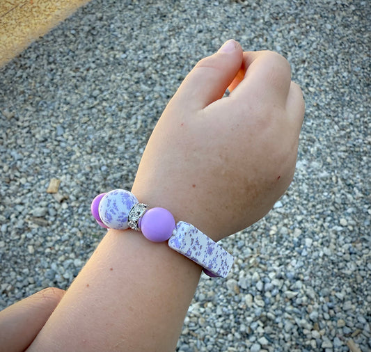 Purple Floral Kids Bracelet