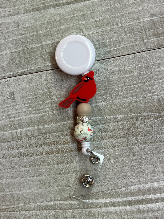 Cardinal Bird Badge Reel