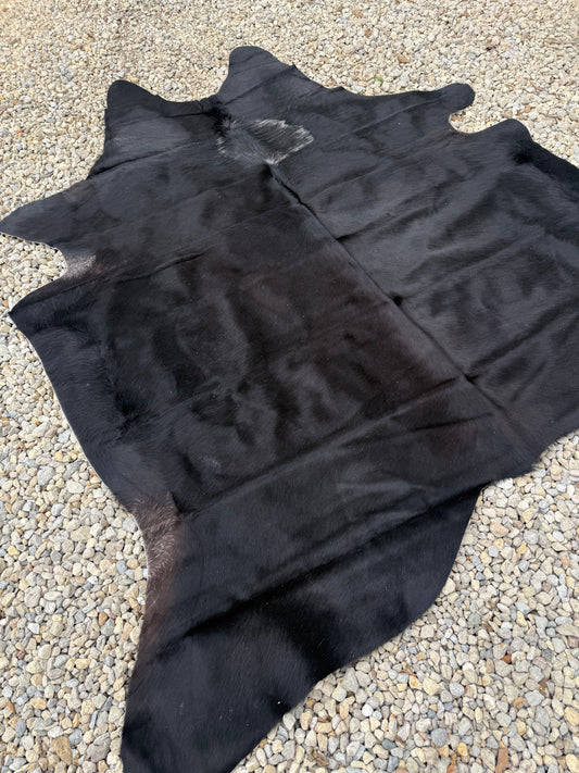 Black / Dark Brown With Spot Spot Genuine Jumbo Cowhide Rug #32