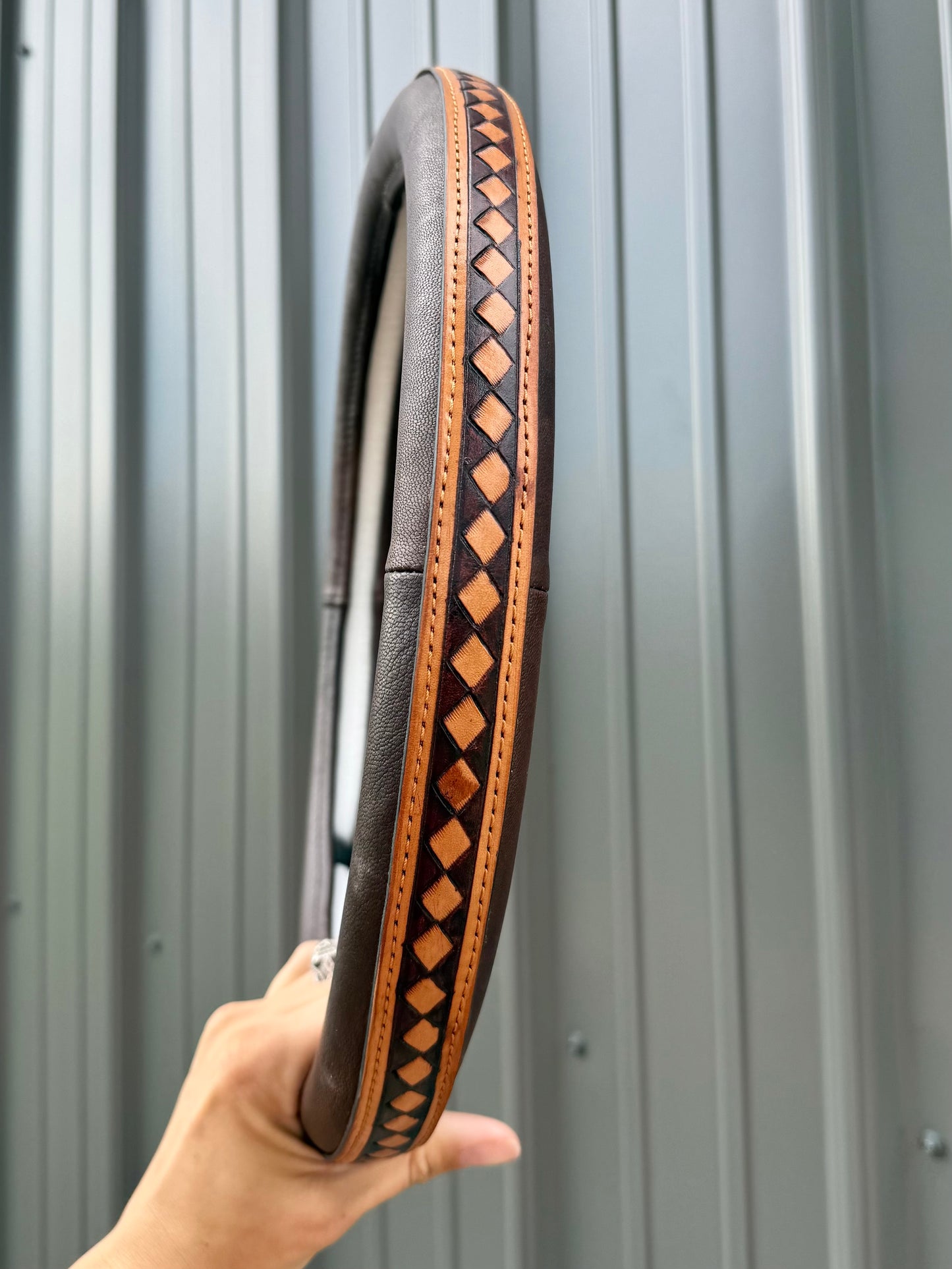 Genuine Leather Steering Wheel Cover