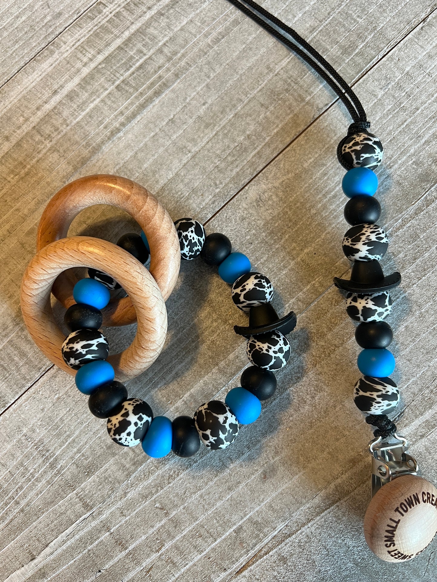 Blue Cowboy Hat Teether Set