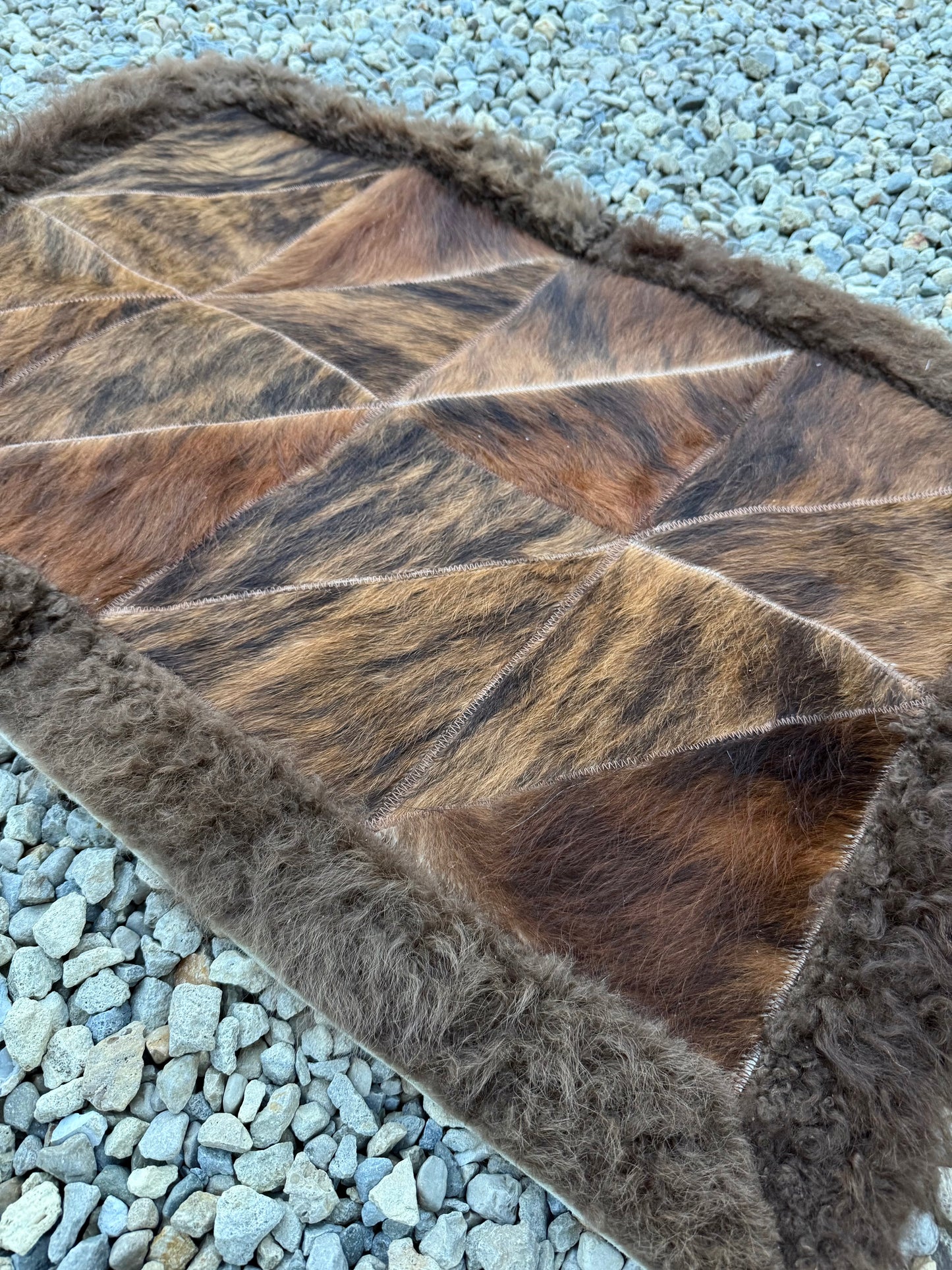 Buffalo and Brindle Cowhide Rug 2x3