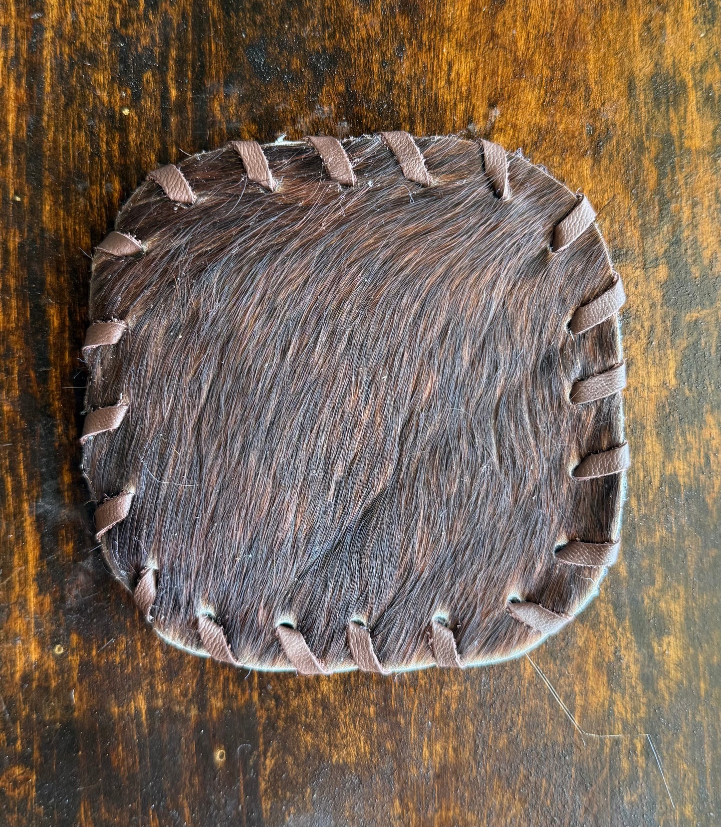Genuine Cowhide Rounded Square Coaster