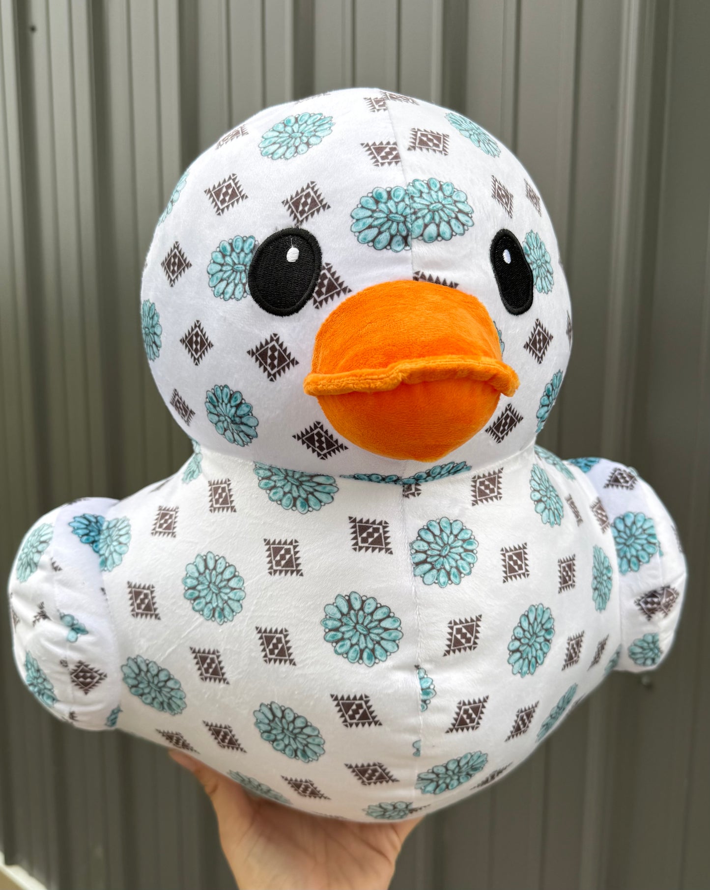 Large Plushie Turquoise Concho Duck