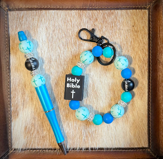 Blue & Turquoise Bible Jesus Bundle