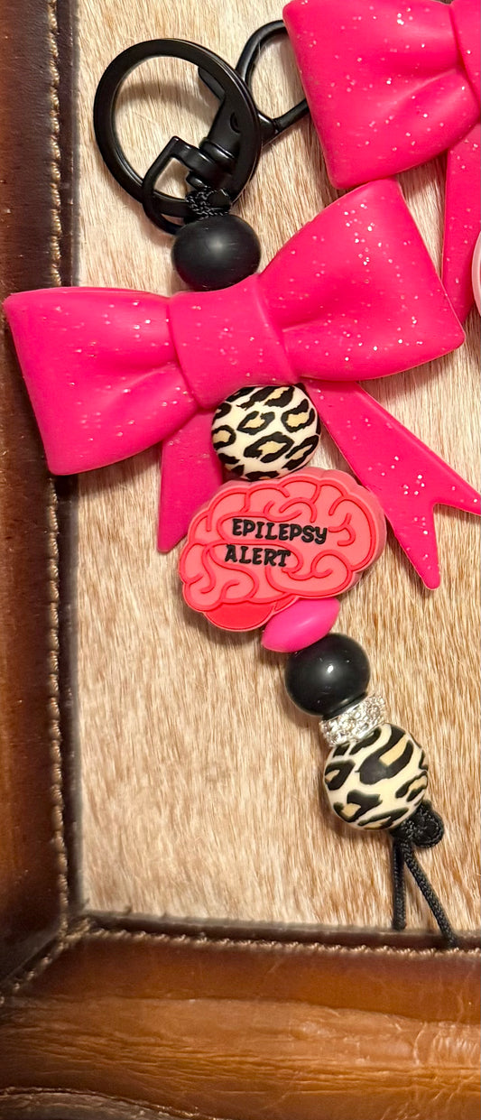 Epilepsy Bow Custom Name Keychain