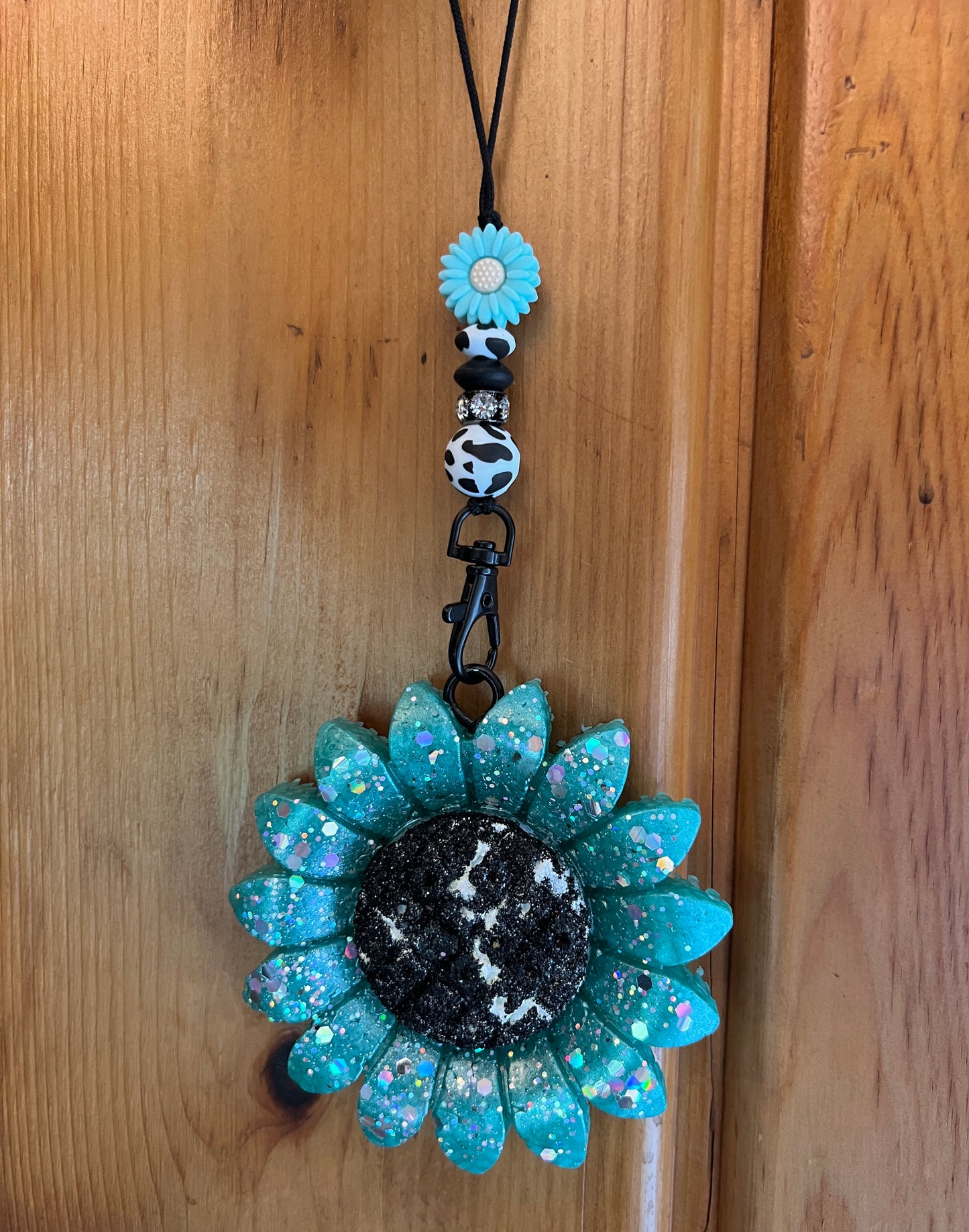 Cow Print Turquoise Flower Freshie Set