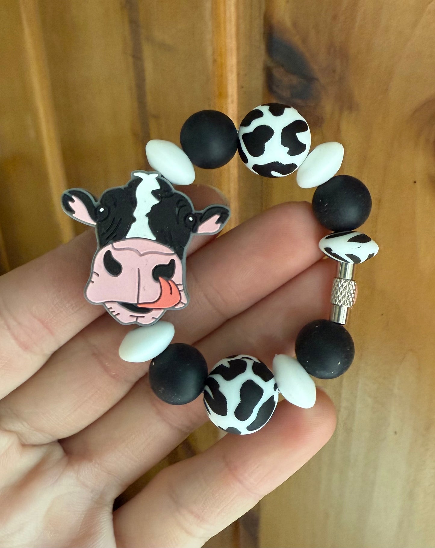 Black Cow Face Tumbler Cup Charm