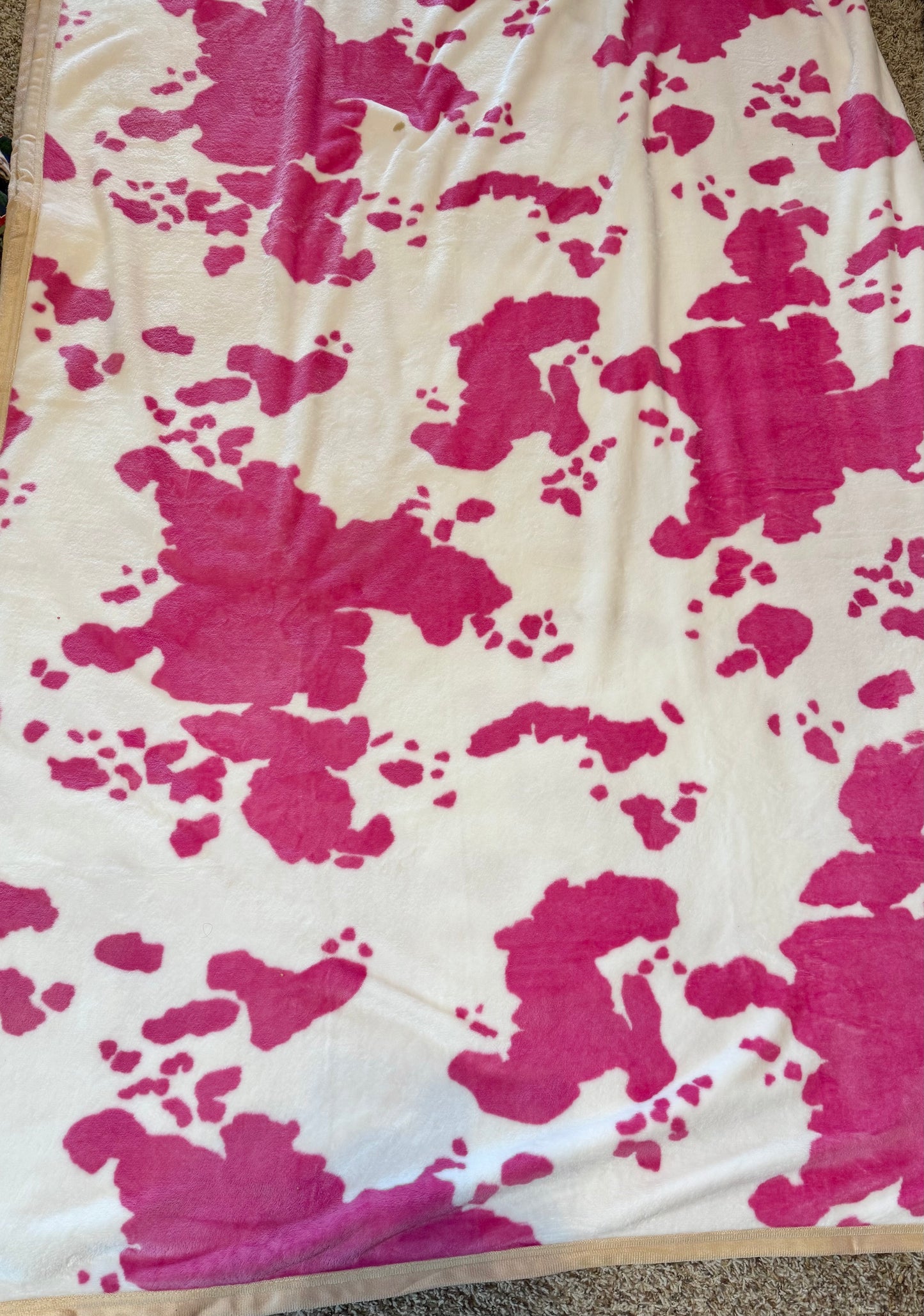 Pink Cowhide Super Plush King Blanket