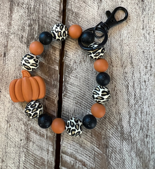 Pumpkin Cheetah Wristlet