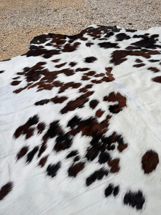Jumbo Tri Color Spotted Genuine Cowhide Rug #13
