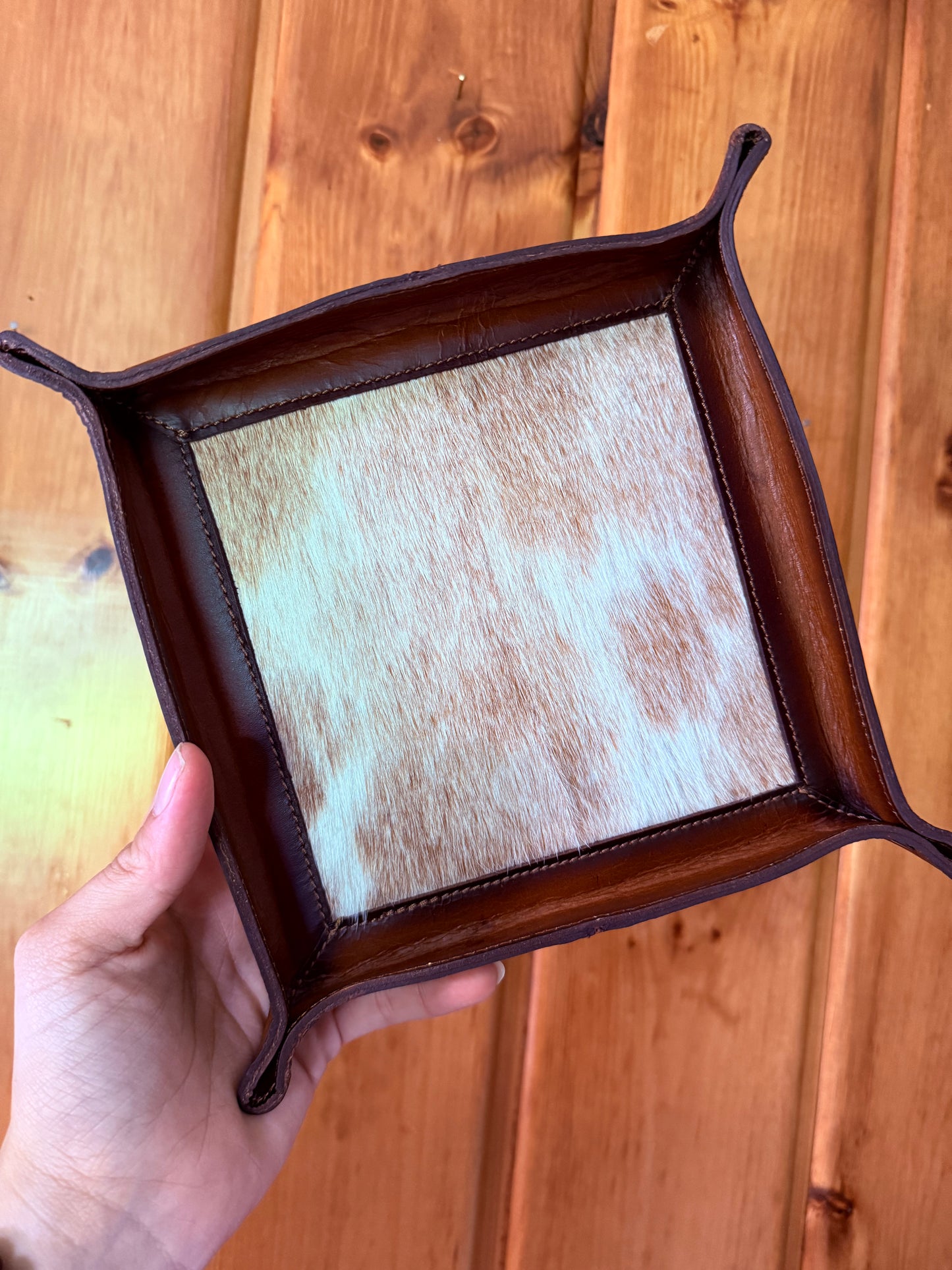 Brown Cowhdie Leather Tray