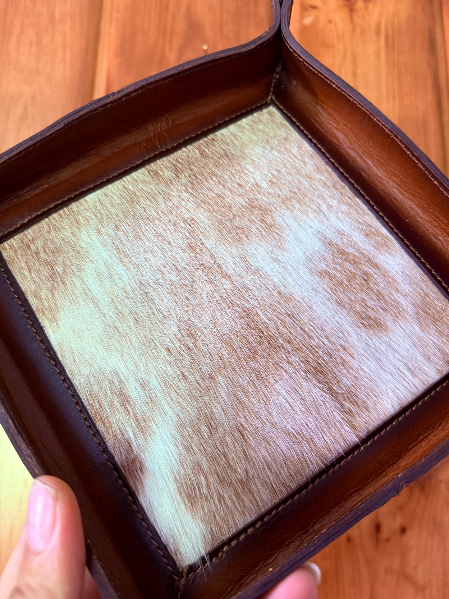 Brown Cowhdie Leather Tray