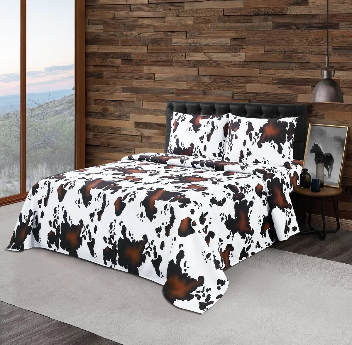 Brown Cowhide Sheets Set