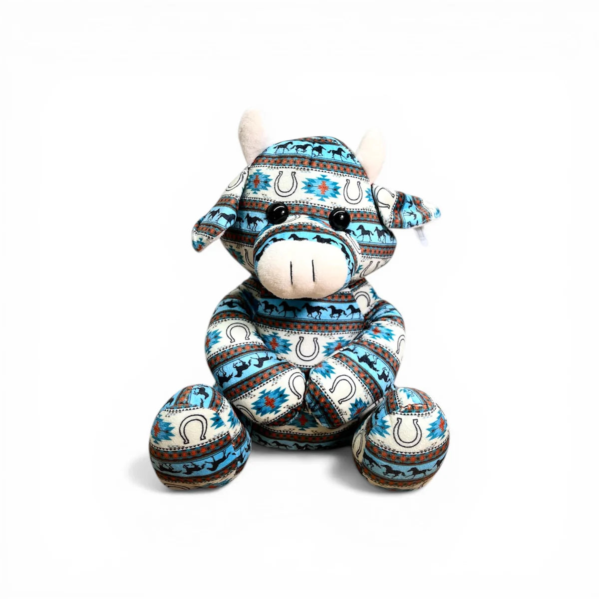 Cowboy Horseshoe Aztec Sitting Cow Plushie