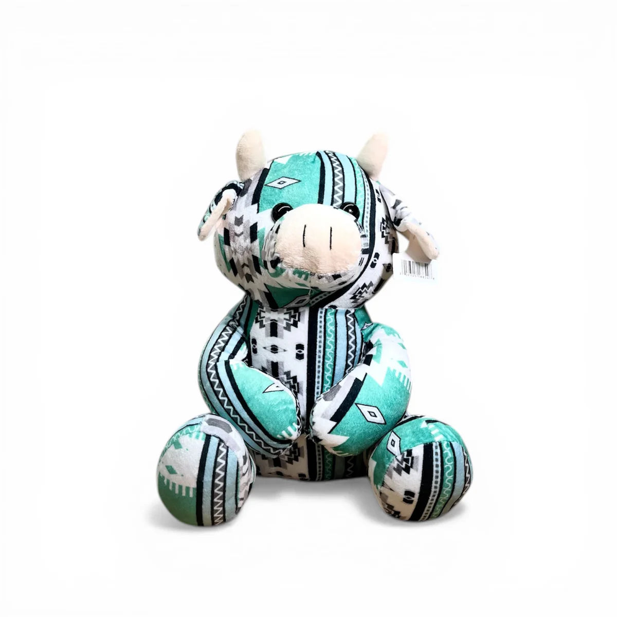 Turquoise Aztec Sitting Cow Plushie