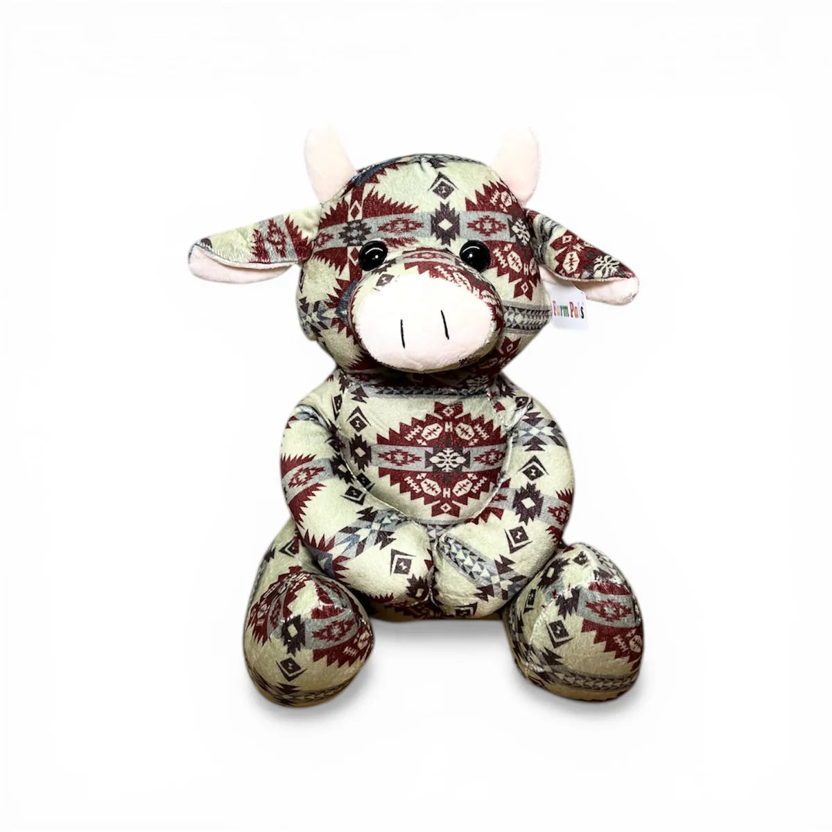 Olive Aztec Sitting Cow Plushie