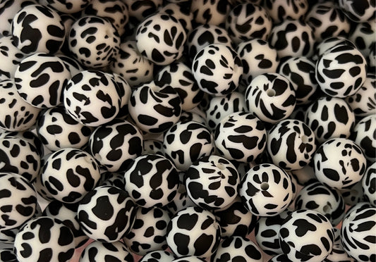 15mm Cow Print Beads