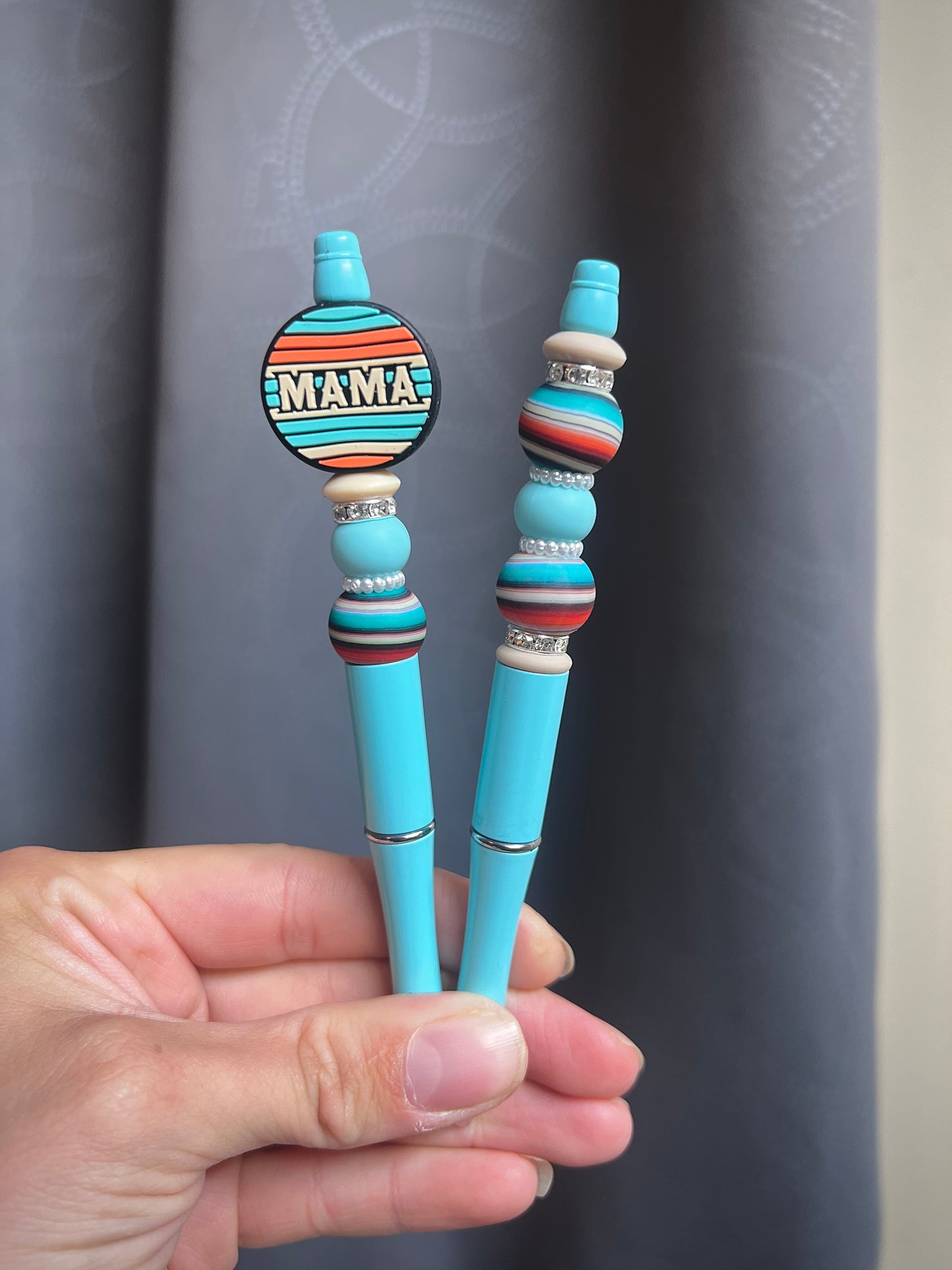 Neutral Serape Turquoise Pen