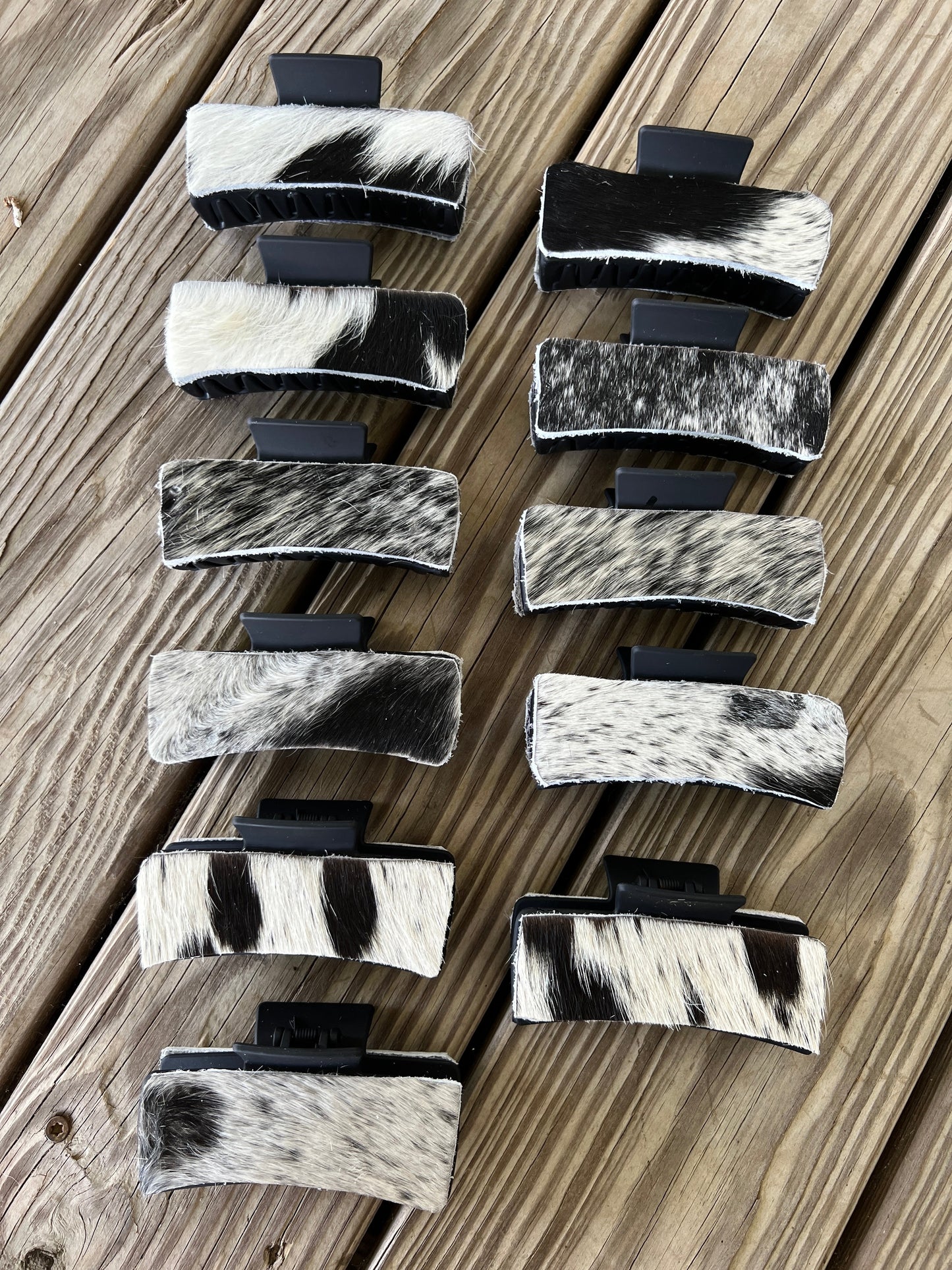 Real Cowhide Claw Clips