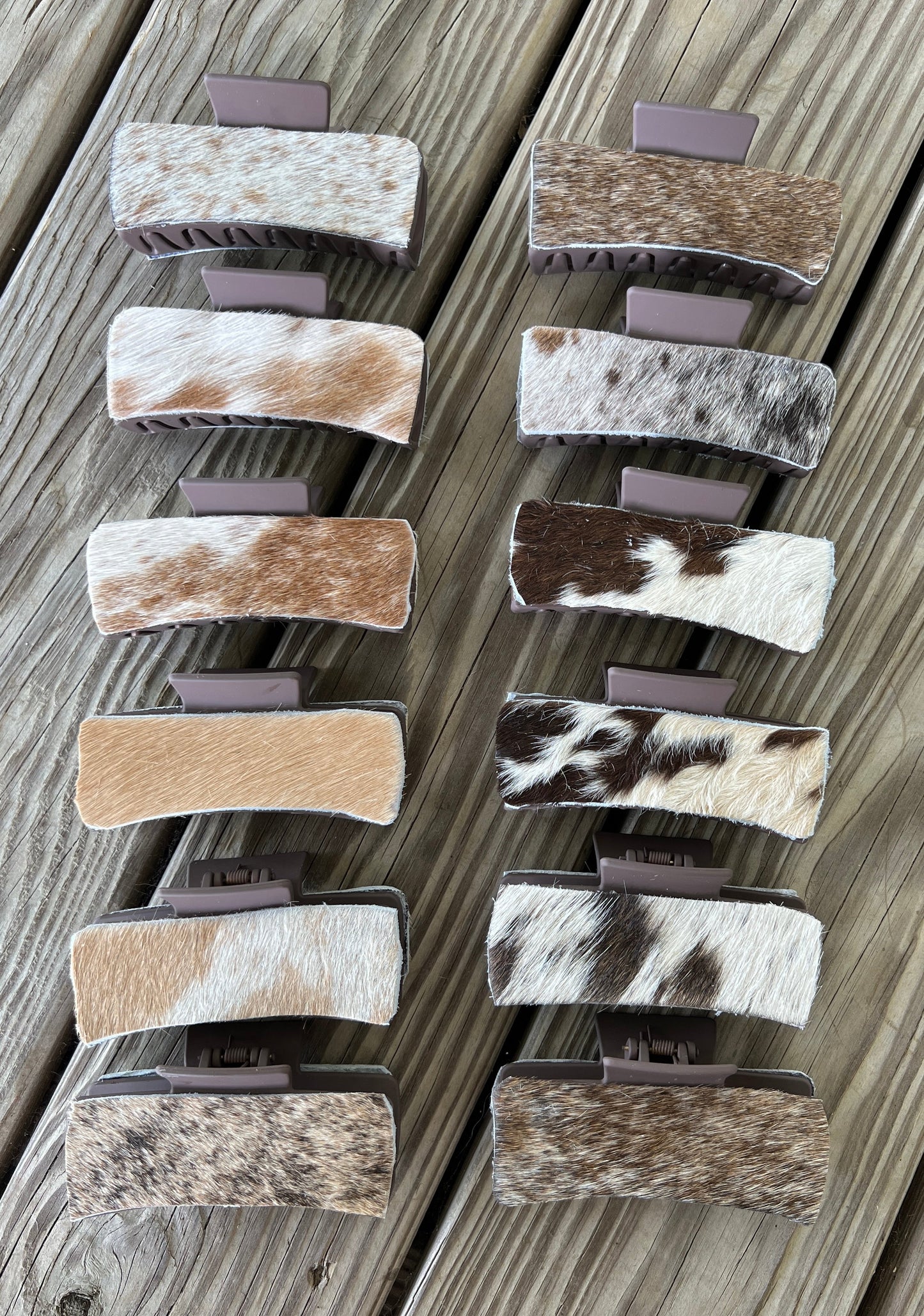 Real Cowhide Claw Clips