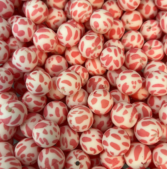 15mm Pink Cow Bead