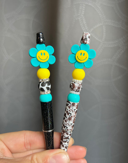 Turquoise Smiley Flower