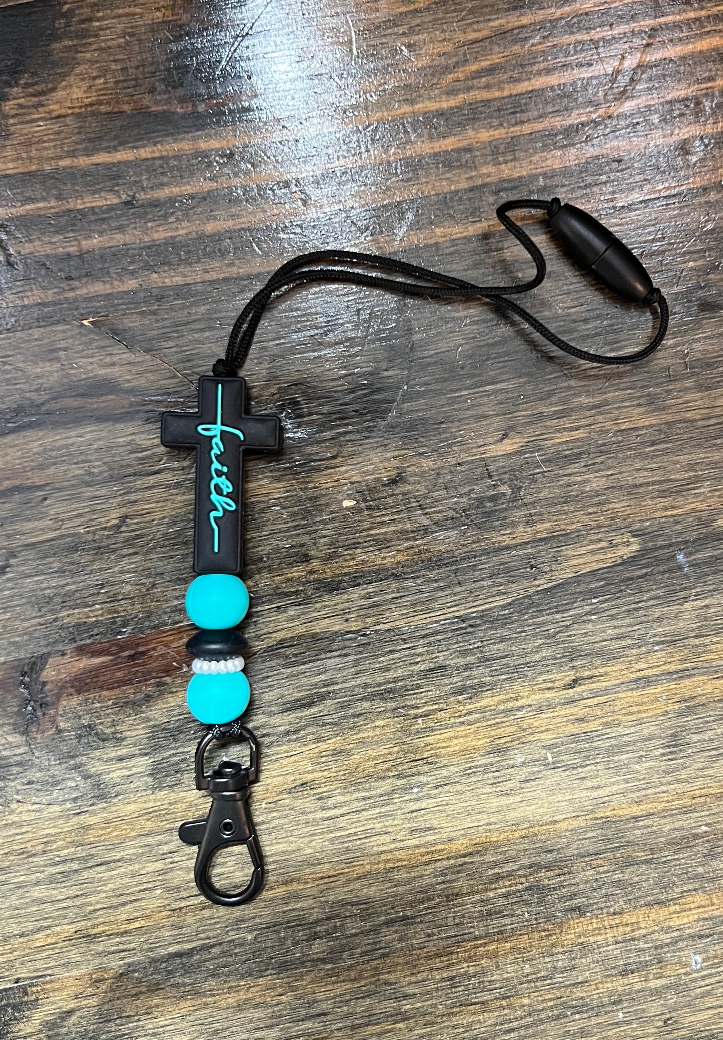 Turquoise Faith Cross Freshie Hanger