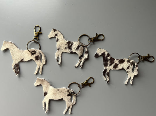 Horse Hair on Hide Keychains