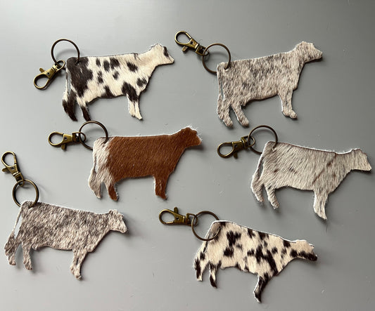 Dairy Cow Hair on hide Keychains