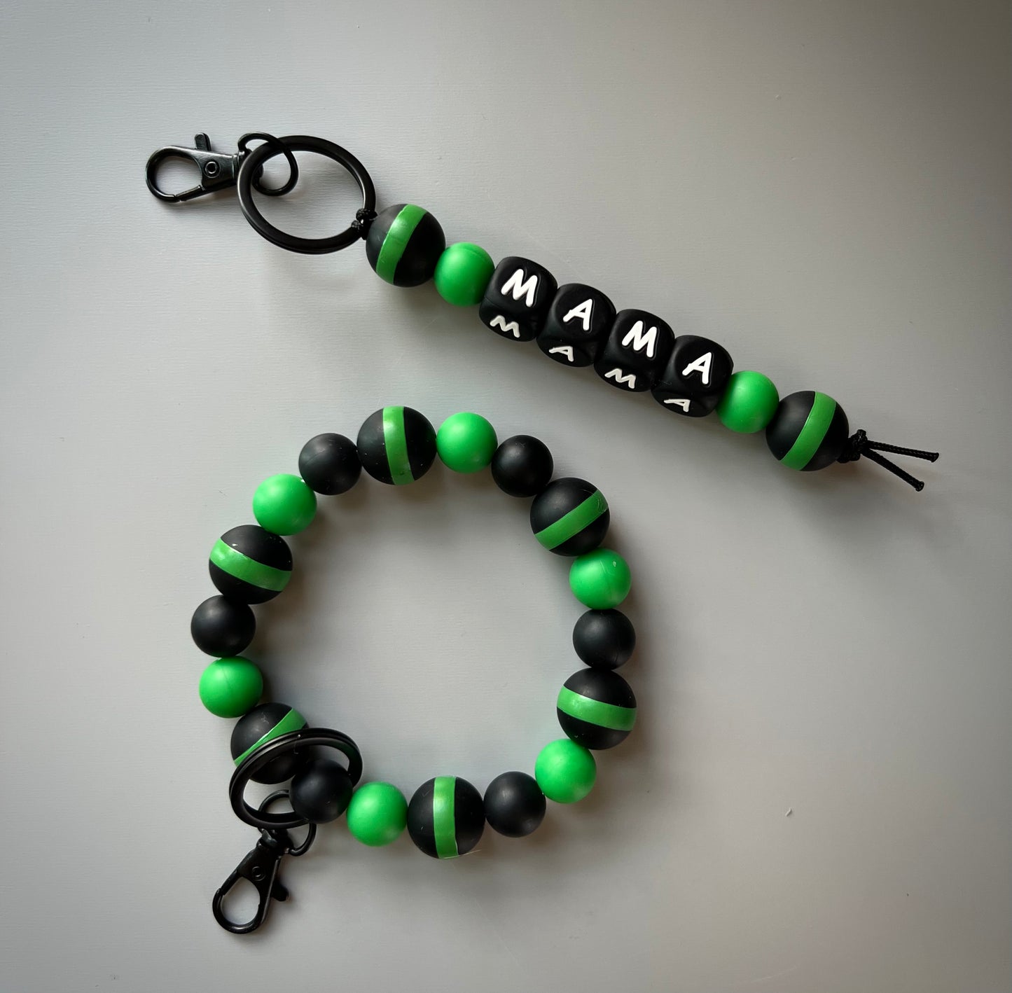 Green Line Mama Keychain Set