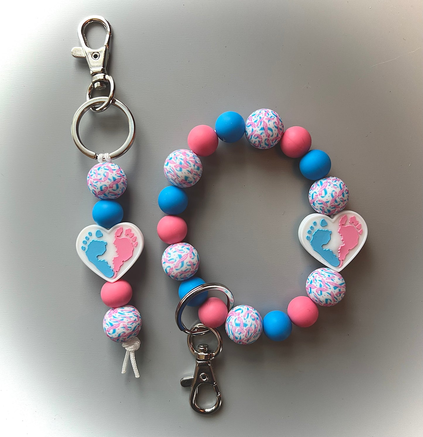 Footprints On My Heart Keychain Set