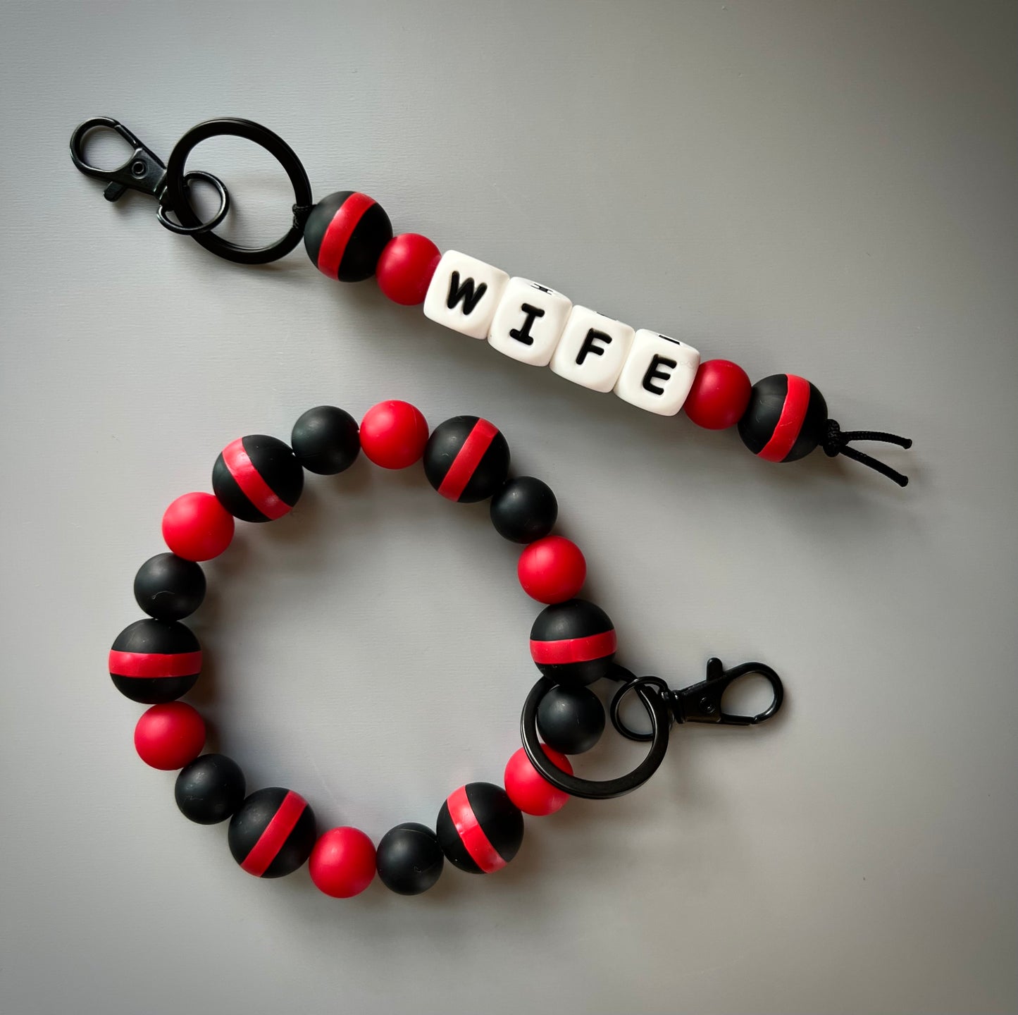 Red Line Wife Keychain Set